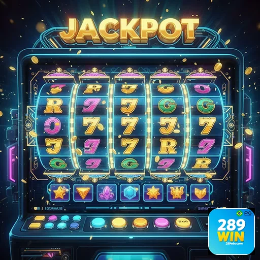 Imagem de uma máquina de slots no site 289win, destaque para jogos de caça-níqueis e apostas online confiáveis.